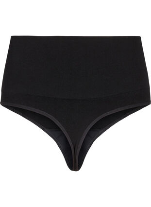 Zizzi Sömlös G-string med normal midja, Black, Packshot image number 1