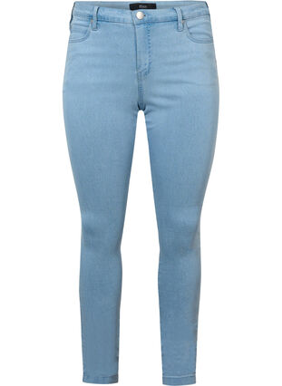 Zizzi Super slim Amy jeans med hög midja, Ex Lgt Blue, Packshot image number 0