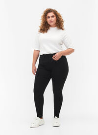 Super slim Amy jeans med hög midja, Black, Model