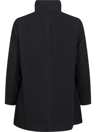 Zizzi Kort trenchcoat med A-linjeform, Black, Packshot image number 1