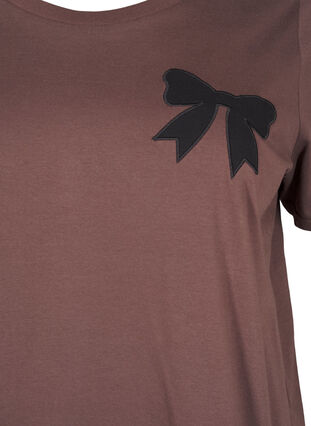 Zizzi T-shirt i bomull med fluga, C. Martini W. Black, Packshot image number 2