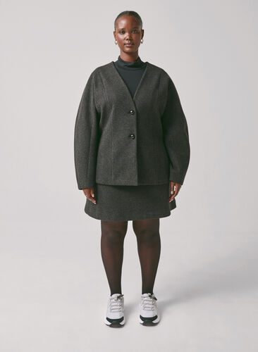 Zizzi Skräddarsydd kavaj, Dark Grey Melange, Image image number 0