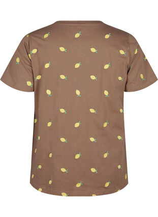 Zizzi T-shirt i ekologisk bomull med citroner., Coca M. Lemon Emb., Packshot image number 1