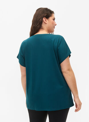 Zizzi Kortärmad t-shirt för träning, Deep Teal, Model image number 1