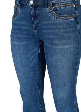 Zizzi Superslimmade Sanna-jeans med nitdetaljer, Blue Denim, Packshot image number 2