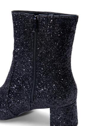 Zizzi Wide fit - Ankelstövel med glitter, Black, Packshot image number 2