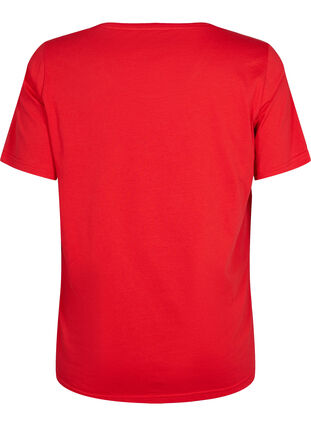 Zizzi T-shirt från FLASH med tryck, High Risk Red, Packshot image number 1