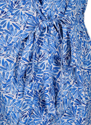 Zizzi FLASH – Kortärmad omlottklänning, White Blue AOP, Packshot image number 3