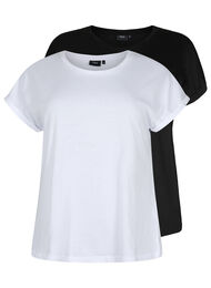 2-pack kortärmade t-shirtar, Bright White / Black