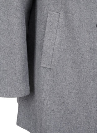 Zizzi Kort trenchcoat med A-linjeform, Light Grey Melange, Packshot image number 3