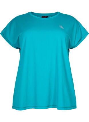 Zizzi Kortärmad t-shirt för träning, Deep Peacock Blue, Packshot image number 0