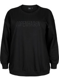 Sweatshirt med broderad text, Black Copenhagen 