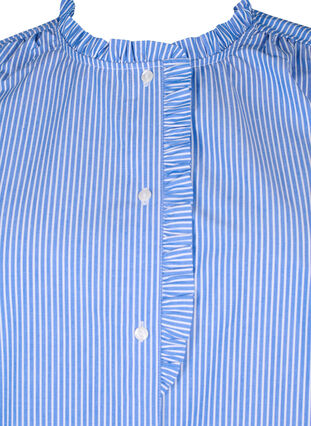 Zizzi Randig tunika med volangdetaljer, Princess Blue W. St., Packshot image number 2