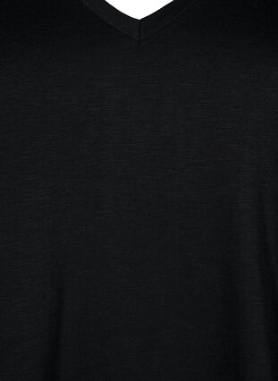 Zizzi Kortärmad enkel t-shirt med v-ringning, Black, Packshot image number 2