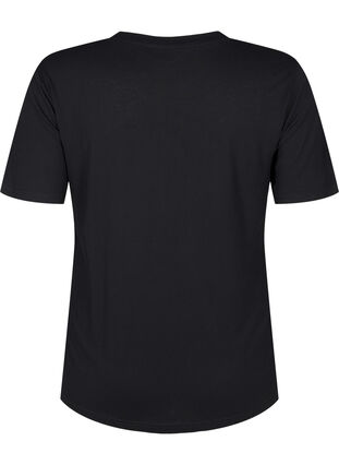 Zizzi T-shirt i ull och viskos, Black, Packshot image number 1