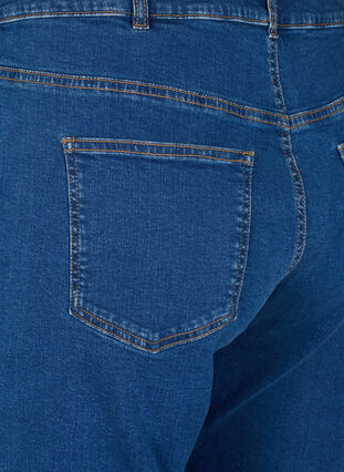 Zizzi Beskurna Vera jeans med rak passform, Blue Denim, Packshot image number 3