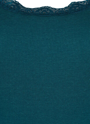 Zizzi Topp med spetskant, Deep Teal, Packshot image number 2