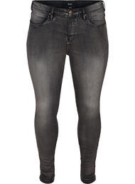 Super slim Amy jeans med hög midja, Dark Grey Denim, Packshot