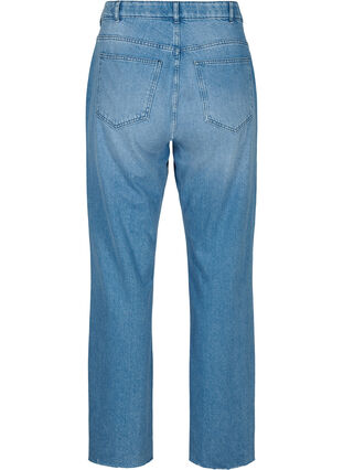 Zizzi Raka jeans med rå kanter, Medium Blue, Packshot image number 1