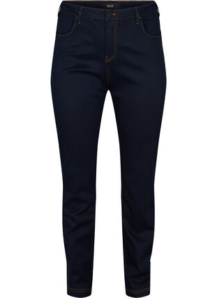 Zizzi Slim fit Emily jeans med normalhög midja, Unwashed, Packshot image number 0