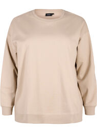 Sweatshirt med rund halsringning, Simply Taupe