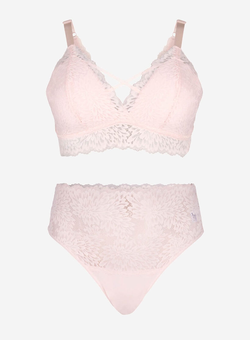 Bralette med strängdetalj och mjuk vaddering, , Model