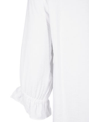 Zizzi Lång viskosskjorta med spetsdetalj, Bright White, Packshot image number 3