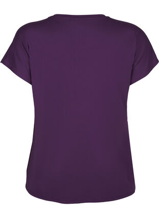 Zizzi Enfärgad tränings t-shirt, Purple Pennant, Packshot image number 1