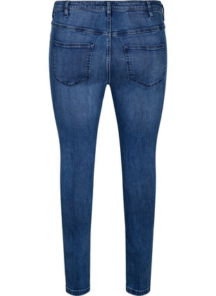 Zizzi Amy jeans i super slim-model med nötta detaljer, Blue Denim, Packshot image number 1