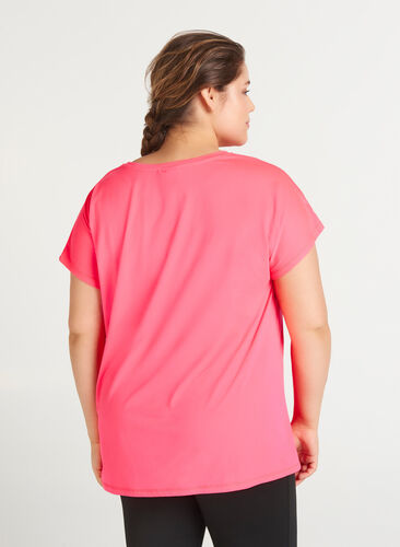 Zizzi T-shirt, Neon pink, Model image number 1