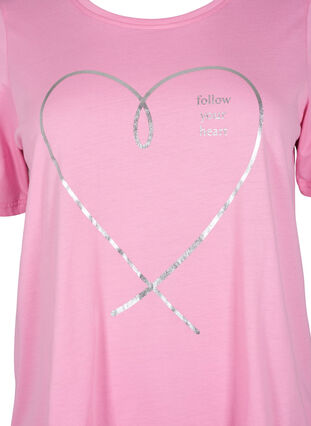 Zizzi FLASH - T-shirt med motiv, Begonia Pink, Packshot image number 2