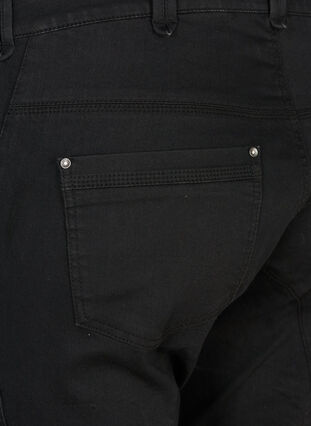 Zizzi Slim fit capri-jeans med fickor, Black, Packshot image number 3
