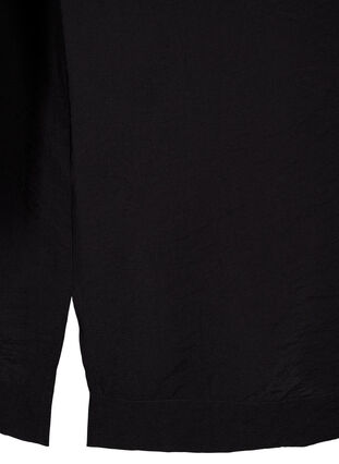 Zizzi Lång viskosskjorta med korta ärmar, Black, Packshot image number 3