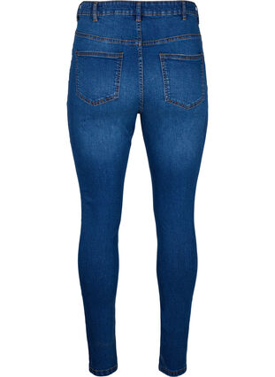 Zizzi Slim fit-jeans med nötta detaljer, Blue Denim, Packshot image number 1