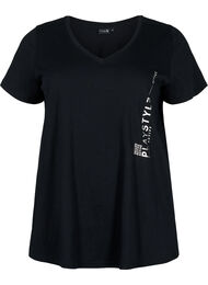 Tränings t-shirt i bomull med tryck, Black w. Playstyle