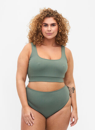 Zizzi Bikinitrosa med crepestruktur, Laurel Wreath, Model image number 0