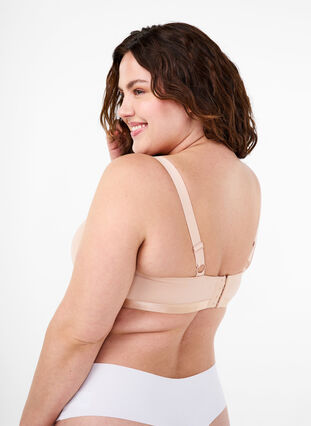 Zizzi Formgjuten BH med mesh, Nude, Model image number 1