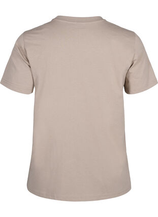 Zizzi Enkel t-shirt i bomull med rund halsringning, Silver Mink, Packshot image number 1