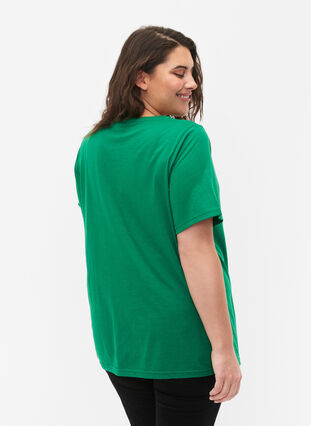 Zizzi T-shirt från FLASH med tryck, Jolly Green, Model image number 1