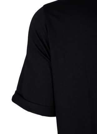 Zizzi T-shirtklänning i bomull, Black, Packshot image number 3