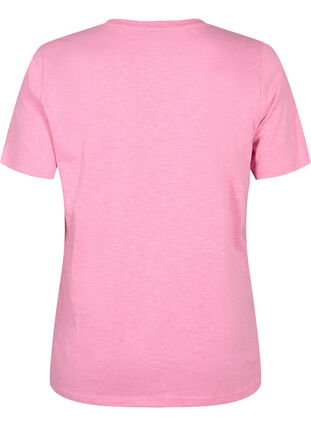 Zizzi V-ringad bas t-shirt med korta ärmar, Rosebloom, Packshot image number 1