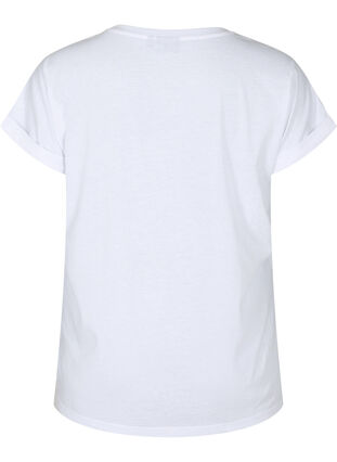 Zizzi Kortärmad t-shirt i bomullsmix, Bright White, Packshot image number 1