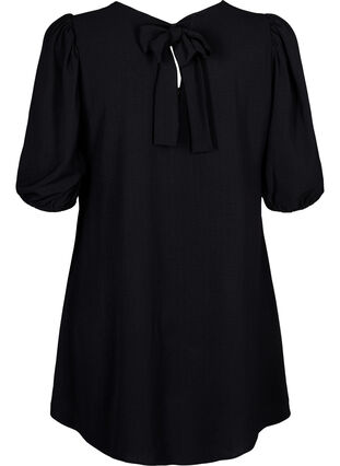 Zizzi Kort klänning med rosett baktill, Black, Packshot image number 1