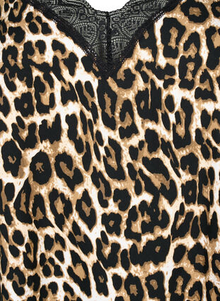 Zizzi Topp i viskos med spets, Leopard, Packshot image number 2