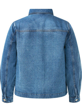 Zizzi Skjortjacka i denim med fickor, Blue Denim, Packshot image number 1