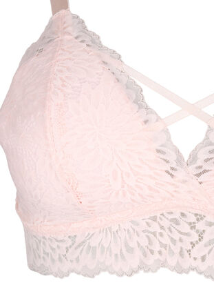 Zizzi Bralette med snördetalj och mjuk vaddering, Peach Blush, Packshot image number 2