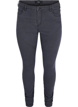 Zizzi Super slim Amy jeans med hög midja, Grey Denim, Packshot image number 0