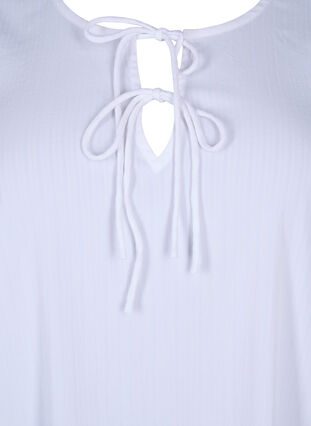 Zizzi Tunika i viskos med knytband, Bright White, Packshot image number 2