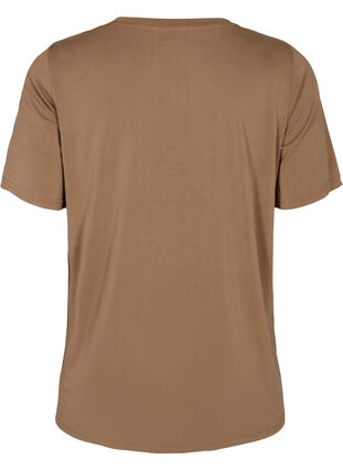 Zizzi T-shirt i TENCEL™ Modal med rund halsringning, Coca Mocha, Packshot image number 1