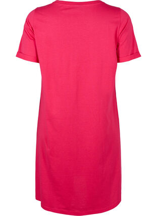 Zizzi T-shirtklänning i bomull, Bright Rose, Packshot image number 1